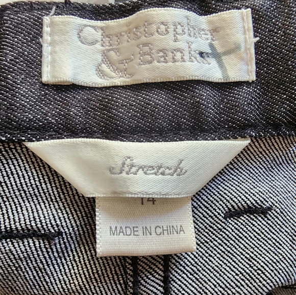 CHRISTOPHER & Banks black 5 pocket denim jeans SZ 14 - Picture 5 of 8